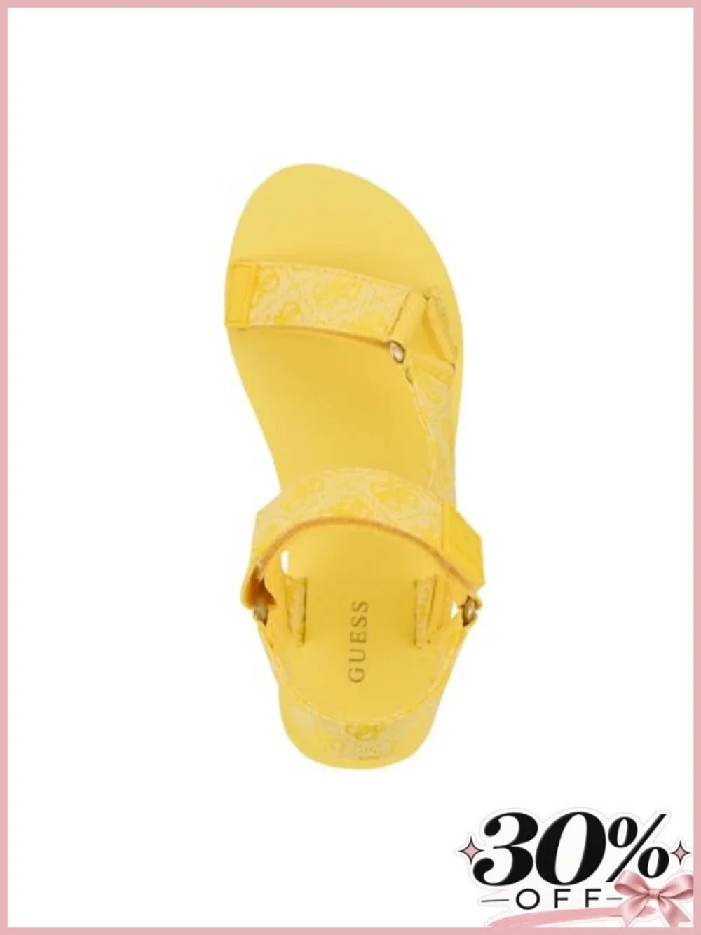 GUESS Avin Fabric Platform Wedge Sandals Hook & Loop Ankle Strap Open Toe